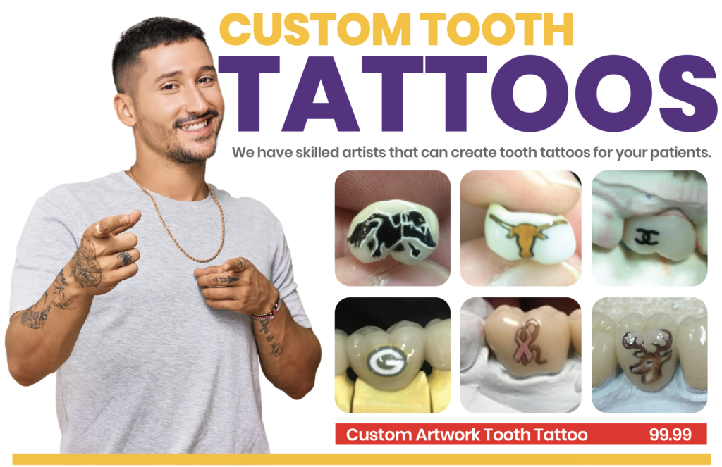 Custom Artwork Tooth Tattoos - $99.99